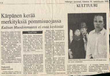 Lehtiarvostelu HeSarissa 10.1.1995 - kirjoittaja Hannu Harju.
